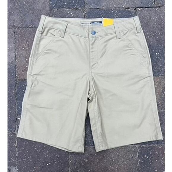 NWT ladies Carhartt rugged flex loose fit canvas work shorts size 8 - Picture 1 of 4